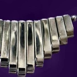 Silver Tone Statement Bar Necklace - Elegant Women’s Necklace